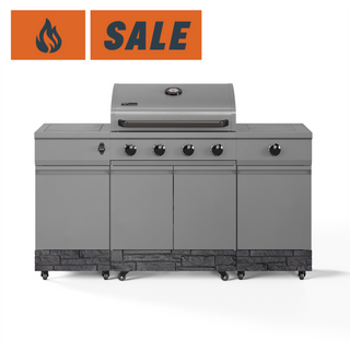TYTUS Fresno 5-Burner LP/NG Convertible Grill in Gunmetal + Graphite Stone