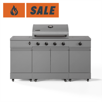 TYTUS Fresno 5-Burner LP/NG Convertible Grill in Gunmetal Gray