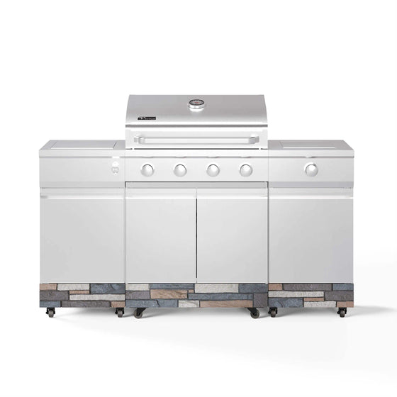TYTUS Fresno 5-Burner LP/NG Convertible Grill in Stainless Steel + Ash Stone