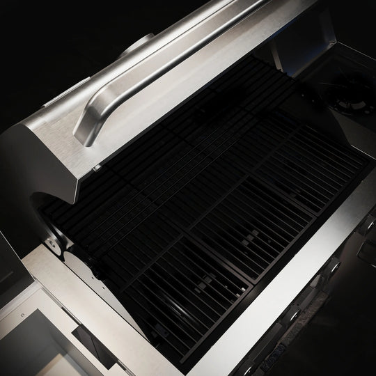 Fresno 5-Burner LP/NG Convertible Grill in Stainless Steel + Shadow Stone