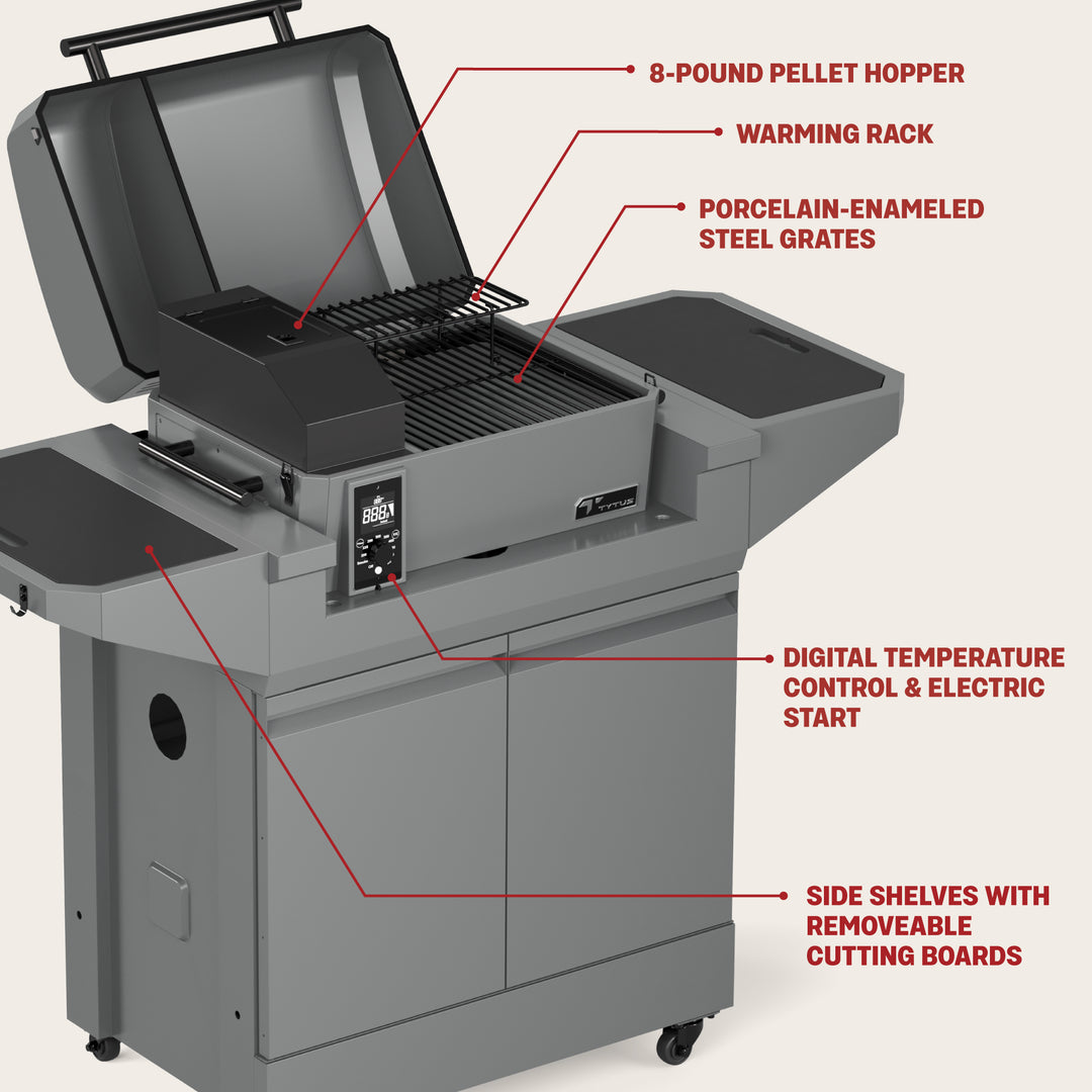 Emberwood Pellet Smoker with Grill and Prep Cart