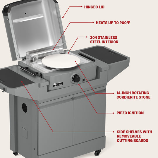 Emberwood Pizza Oven with Grill and Prep Cart