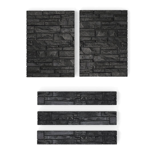 TYTUS Graphite Faux Stone Panel Set