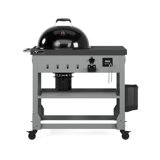 TYTUS Anaheim 21” Charcoal Kettle Grill and Cart with Storage Bag, Temperature Probes and Cover