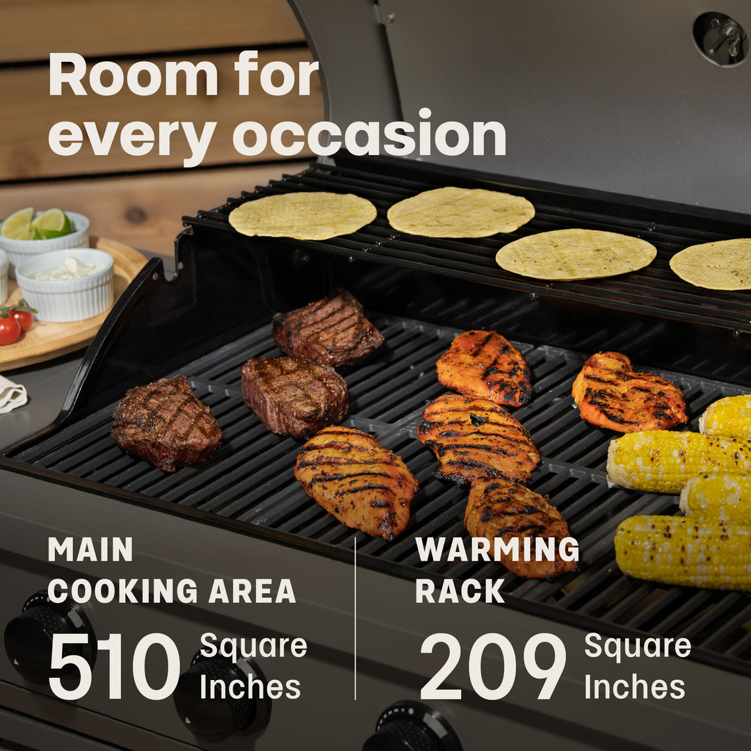 TYTUS Fresno 4-Burner Gas Grill Island with Side Burner and Ice Bucket in Gunmetal and Shadow Stone