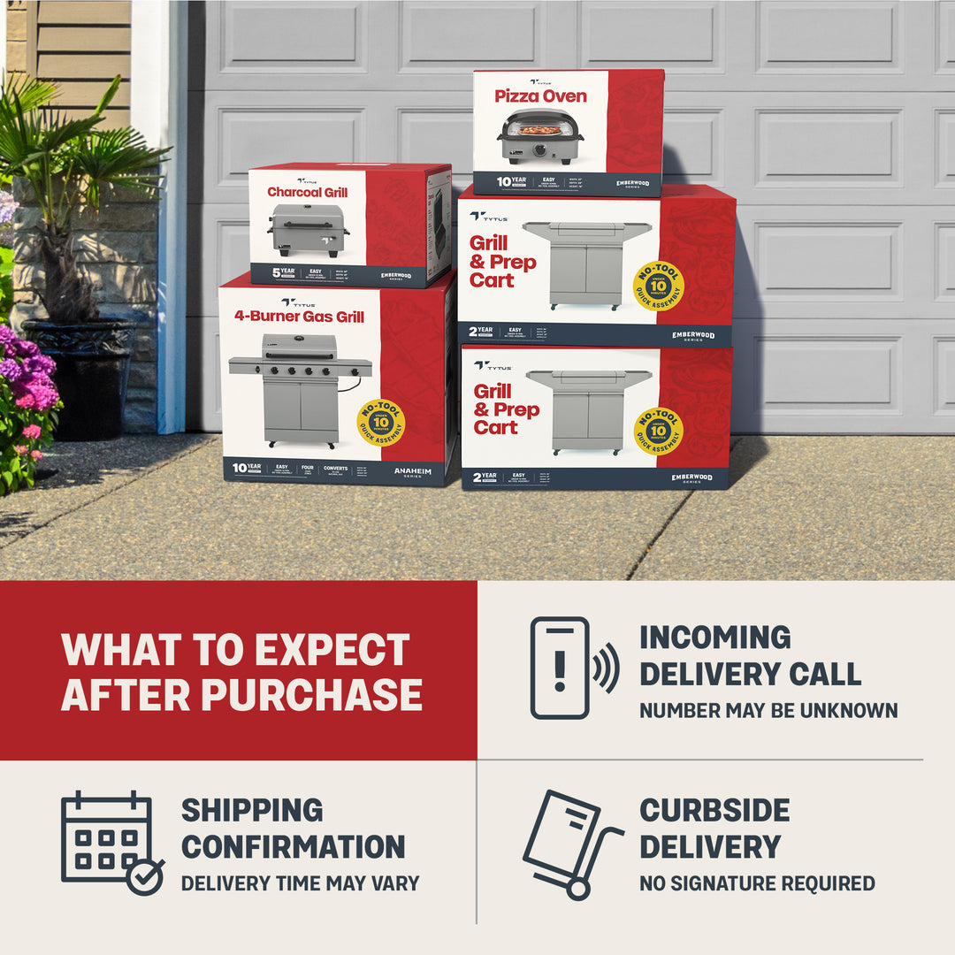 TYTUS Modular Trio with 4-Burner Gas Grill, Charcoal Grill, and Gas Pizza Oven