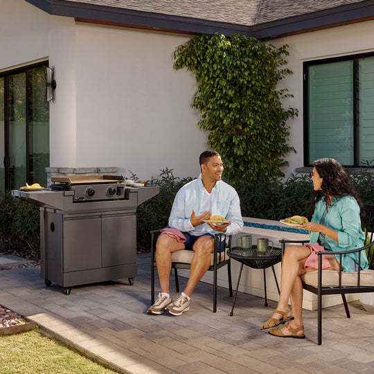 Emberwood Gas Griddle with Grill and Prep Cart