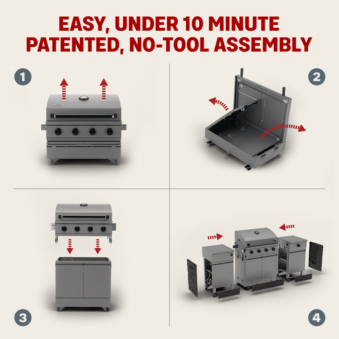 TYTUS Fresno 5-Burner LP/NG Convertible Grill in Stainless Steel + Ash Stone