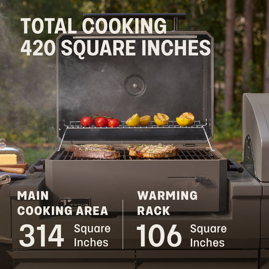 TYTUS Emberwood Charcoal Tabletop Grill with Grill and Prep Cart