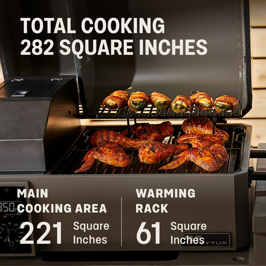 TYTUS Emberwood Tabletop Pellet Grill with Grill and Prep Cart