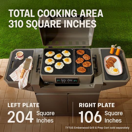 TYTUS Emberwood Electric Tabletop Grill and Griddle