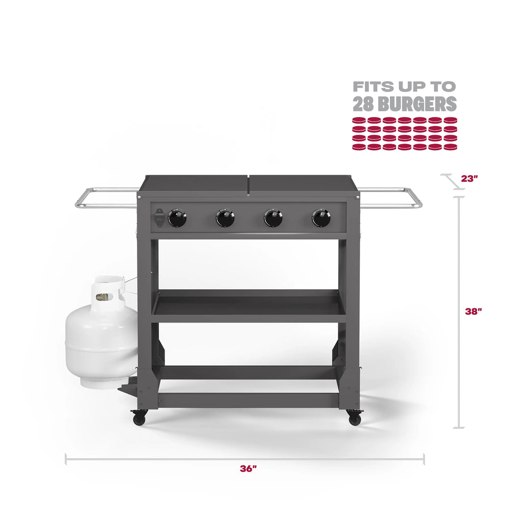 Fresno 4-Burner Flat Top Griddle + Griddle Tools & Griddle Cover