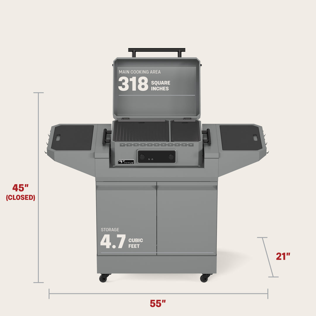 Emberwood Electric Grill and Griddle with Grill and Prep Cart