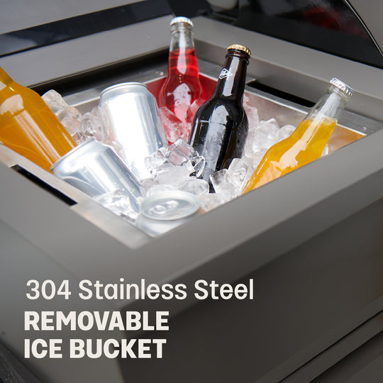 TYTUS Fresno 4-Burner Gas Grill Island with Side Burner and Ice Bucket in Gunmetal Gray