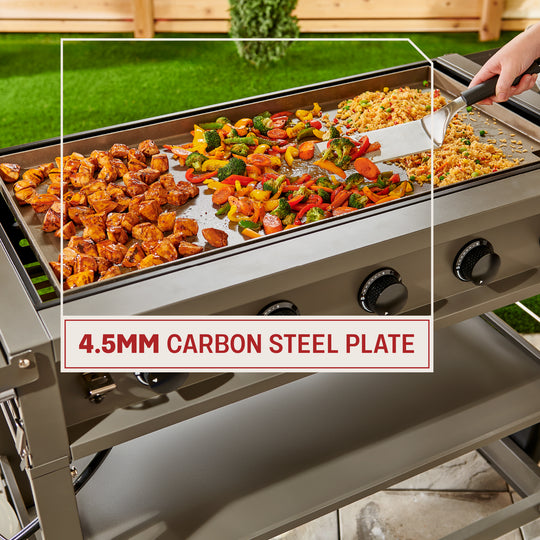 TYTUS Anaheim 5-Burner 36” Gas Griddle with Tool Set and Cover