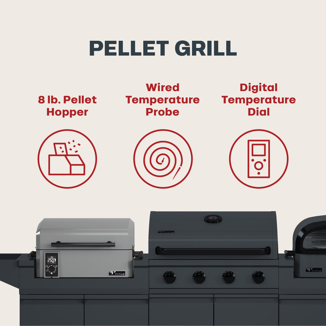 TYTUS Modular Trio with 4-Burner Gas Grill, Pellet Grill and Gas Pizza Oven