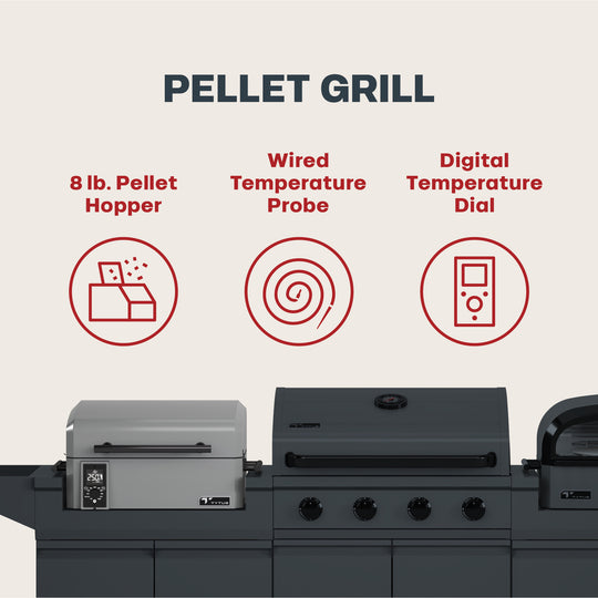 TYTUS Modular Trio with 4-Burner Gas Grill, Pellet Grill and Gas Pizza Oven