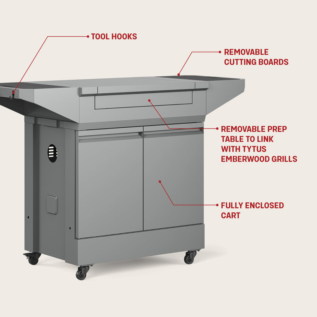 TYTUS Emberwood Grill and Prep Cart