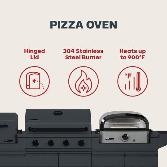 TYTUS Modular Trio with 4-Burner Gas Grill, Pellet Grill and Gas Pizza Oven