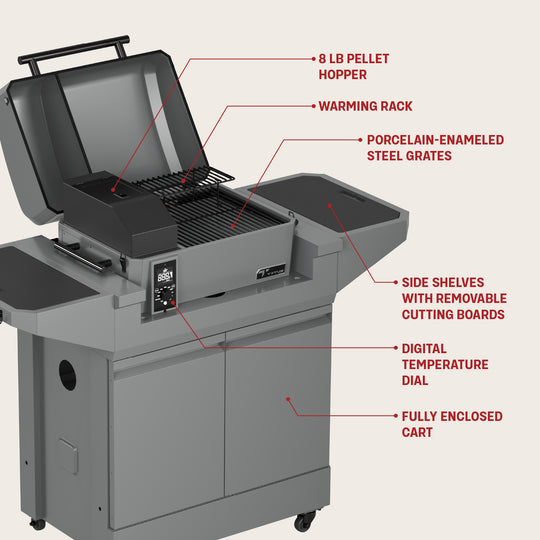 TYTUS Emberwood Tabletop Pellet Grill with Grill and Prep Cart