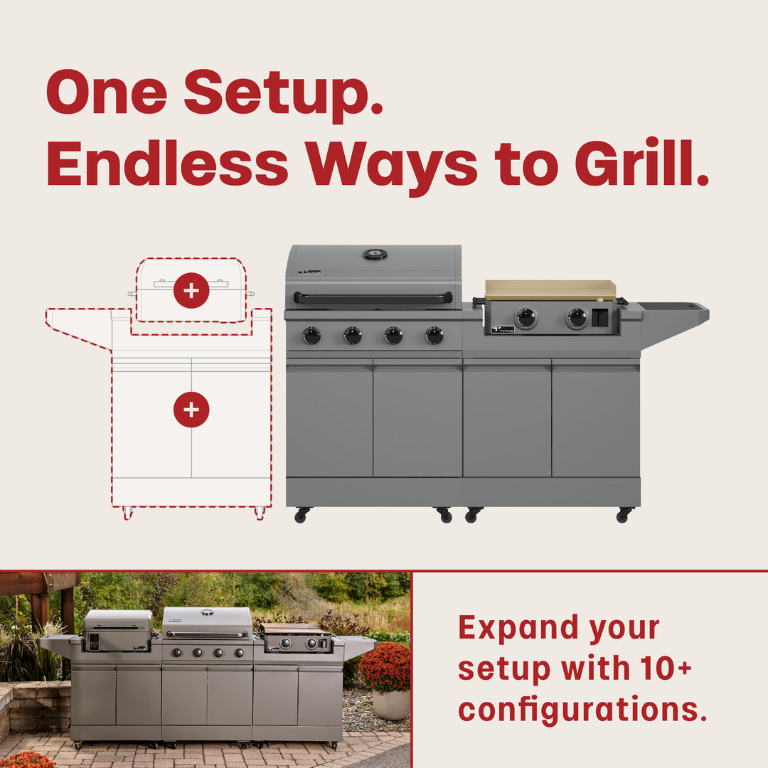 TYTUS Modular Duo with 4-Burner Gas Grill and 2-Burner Gas Griddle