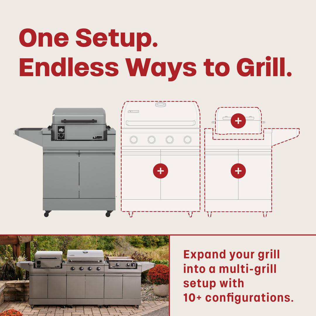TYTUS Emberwood Tabletop Pellet Grill with Grill and Prep Cart