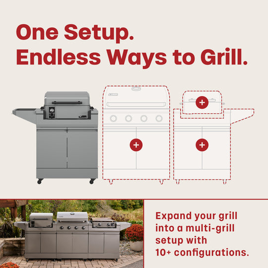 TYTUS Emberwood Tabletop Pellet Grill with Grill and Prep Cart