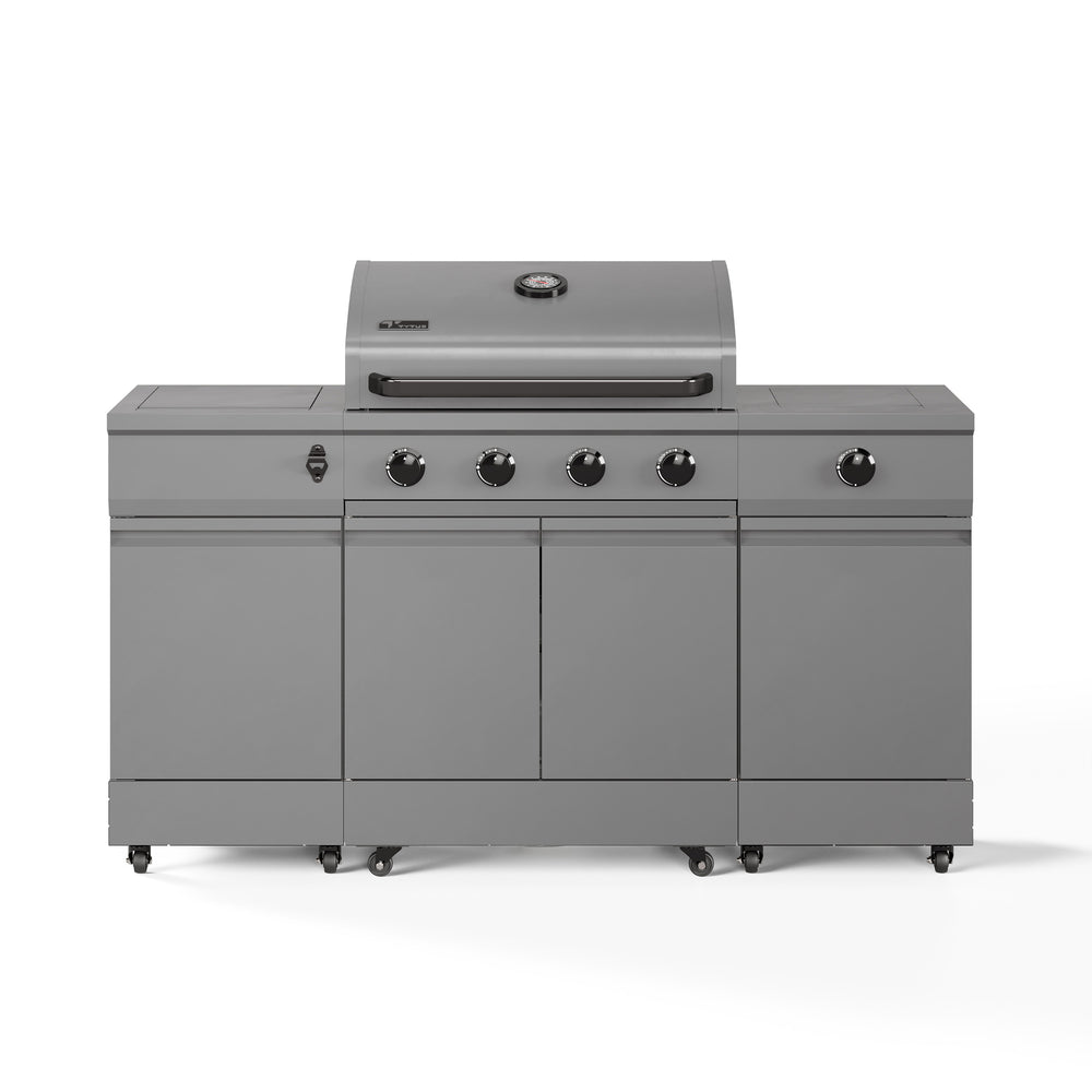 TYTUS Fresno 5-Burner LP/NG Convertible Grill in Gunmetal Gray