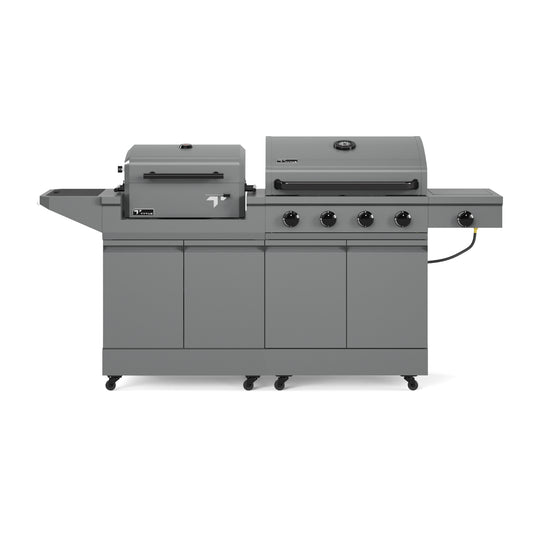TYTUS Modular Duo with 4-Burner Gas Grill and Charcoal Grill