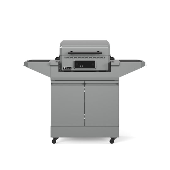 TYTUS Emberwood Electric Tabletop Grill and Griddle with Grill and Prep Cart