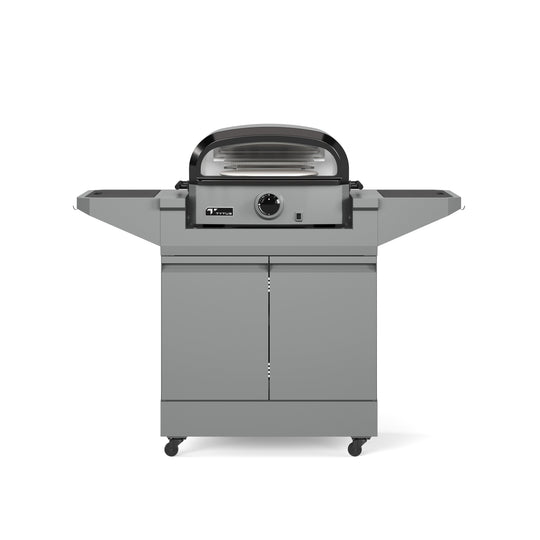 TYTUS Emberwood Gas Tabletop Pizza Oven with Grill and Prep Cart