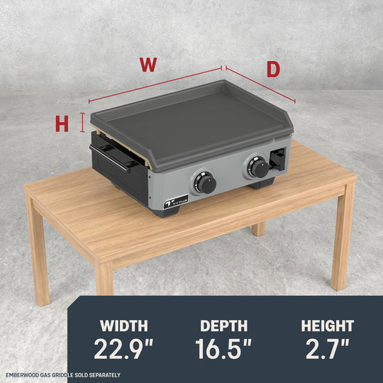 TYTUS Silicone Cover for Emberwood 2-Burner 22” Gas Tabletop Griddle