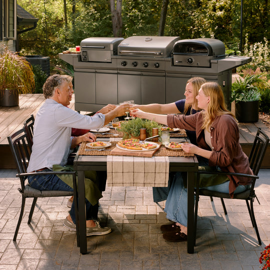 TYTUS Modular Trio with 4-Burner Gas Grill, Pellet Grill and Gas Pizza Oven