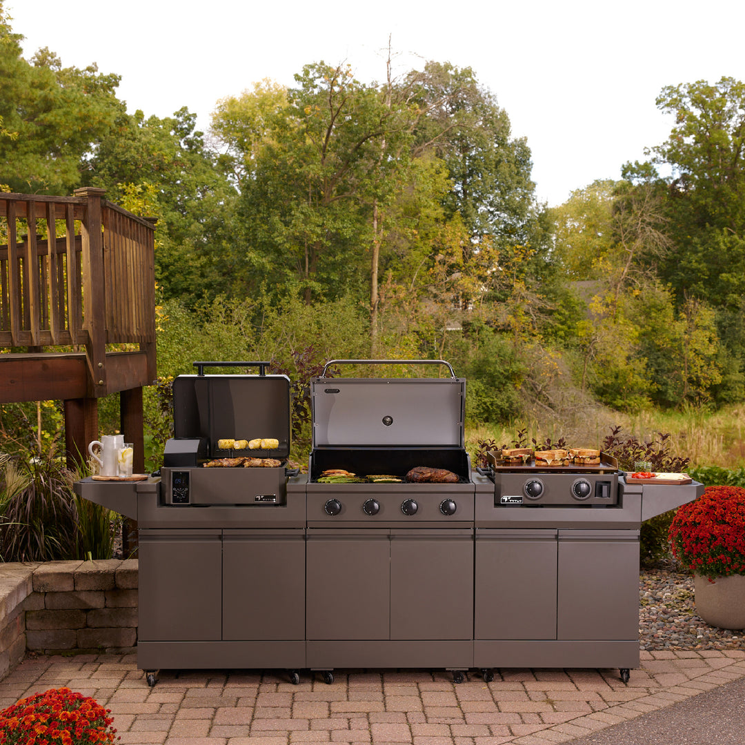 TYTUS Modular Trio with 4-Burner Gas Grill, Pellet Grill and 2-Burner Gas Griddle