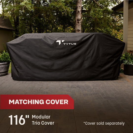 TYTUS Modular Trio with 4-Burner Gas Grill, Charcoal Grill, and Gas Pizza Oven