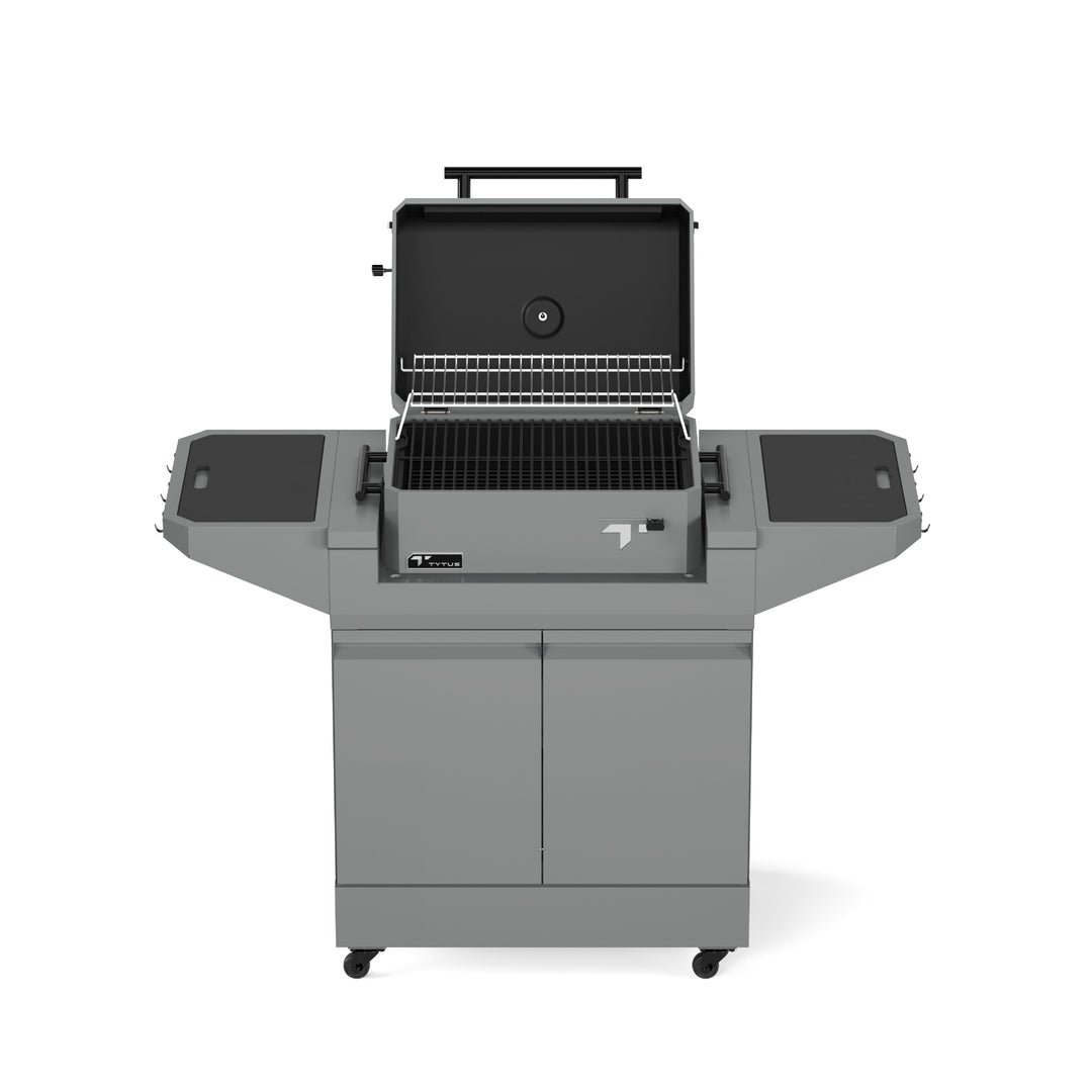 TYTUS Emberwood Charcoal Tabletop Grill with Grill and Prep Cart