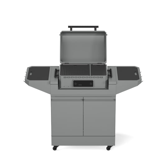 TYTUS Emberwood Electric Tabletop Grill and Griddle with Grill and Prep Cart