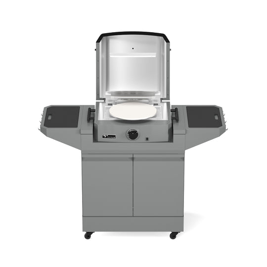 TYTUS Emberwood Gas Tabletop Pizza Oven with Grill and Prep Cart