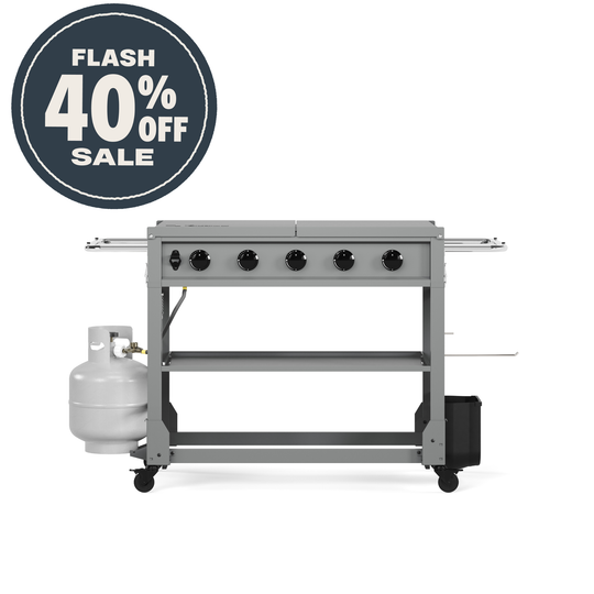 TYTUS Anaheim 5-Burner 36” Gas Griddle with Tool Set and Cover