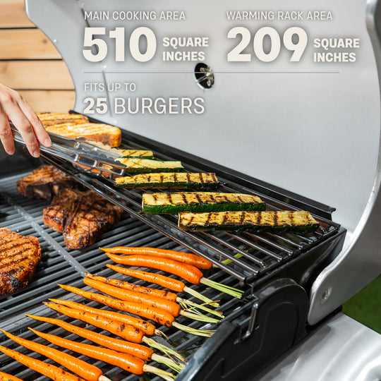 TYTUS Fresno 5-Burner LP/NG Convertible Grill in Stainless Steel + Shadow Stone