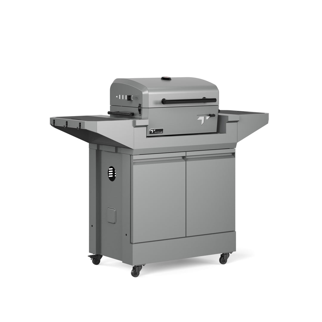 TYTUS Emberwood Charcoal Tabletop Grill with Grill and Prep Cart