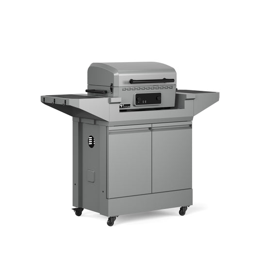 TYTUS Emberwood Electric Tabletop Grill and Griddle with Grill and Prep Cart