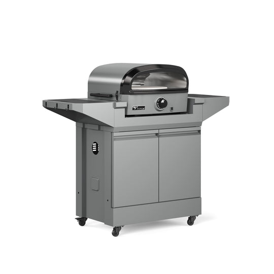 TYTUS Emberwood Gas Tabletop Pizza Oven with Grill and Prep Cart
