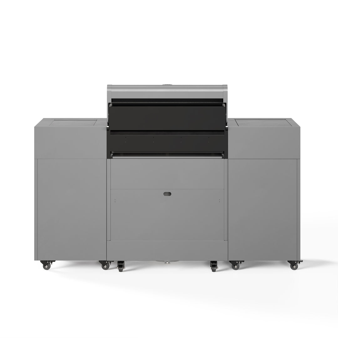 TYTUS Fresno 4-Burner Gas Grill Island with Side Burner and Ice Bucket in Gunmetal Gray