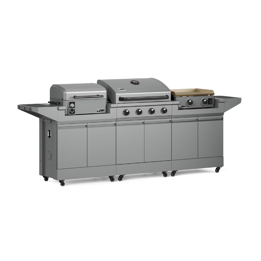 TYTUS Modular Trio with 4-Burner Gas Grill, Pellet Grill and 2-Burner Gas Griddle