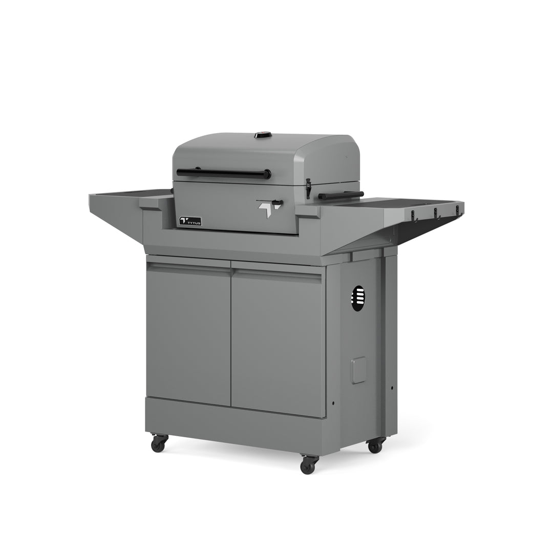 TYTUS Emberwood Charcoal Tabletop Grill with Grill and Prep Cart