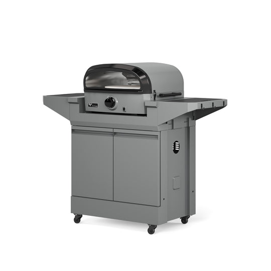 TYTUS Emberwood Gas Tabletop Pizza Oven with Grill and Prep Cart