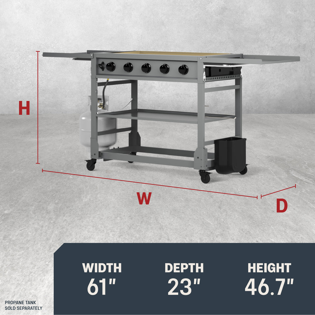 TYTUS Anaheim 5-Burner 36” Gas Griddle with Tool Set and Cover