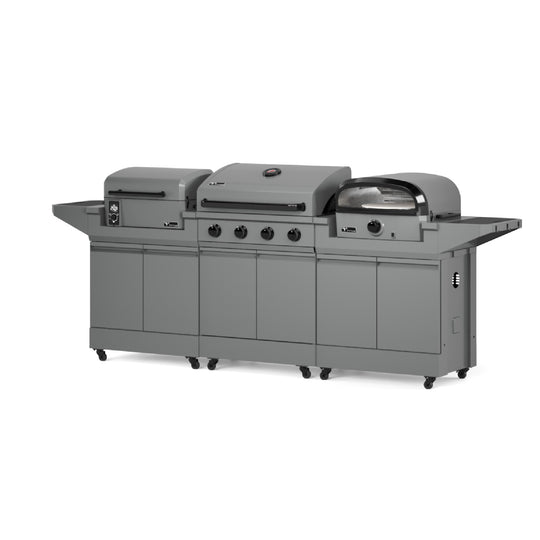 TYTUS Modular Trio with 4-Burner Gas Grill, Pellet Grill and Gas Pizza Oven