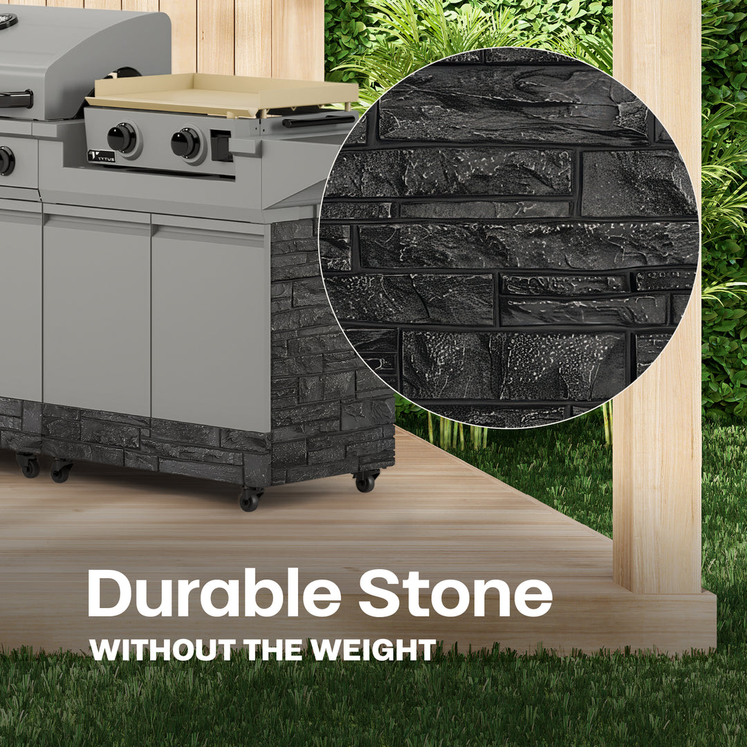 TYTUS Graphite Faux Stone Panel Set